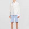 Eden Park Plain Light Blue Chino Shorts In Stretch Cotton | Children