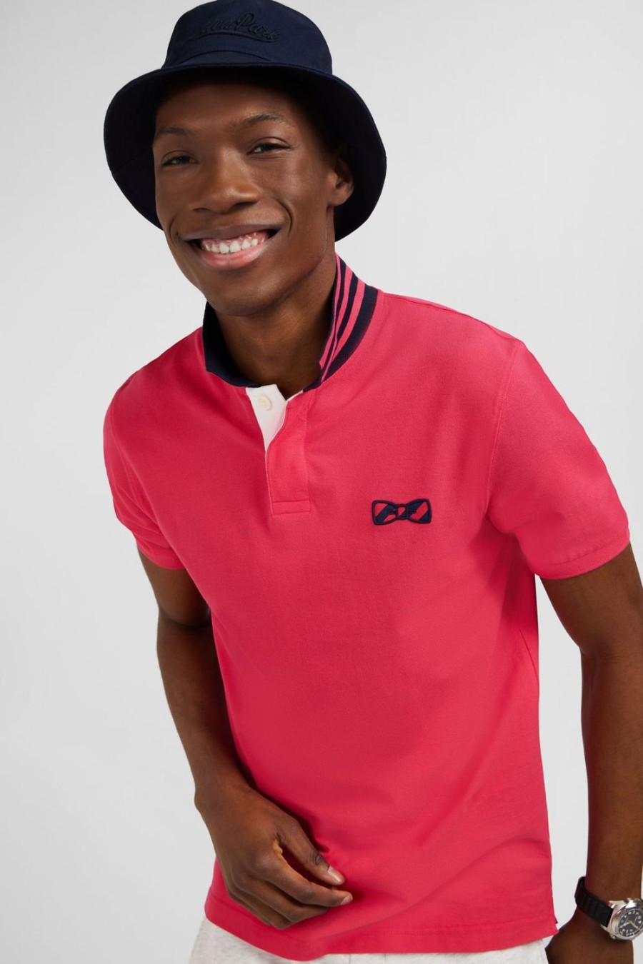 Eden Park Fuchsia Pink Short-Sleeved Polo Shirt | Polos