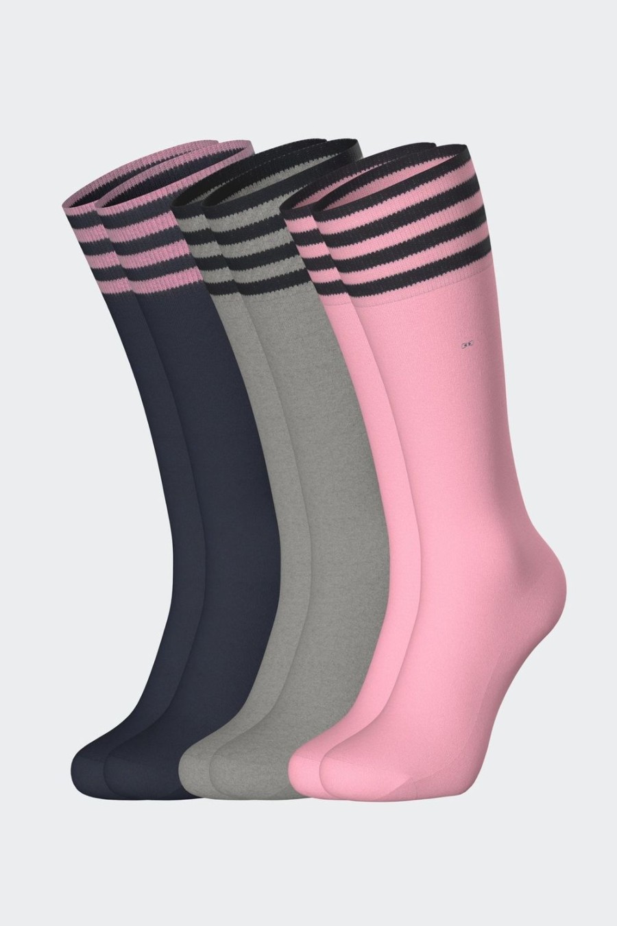 Eden Park Set Of 3 Pairs Of Stretch Cotton Socks With Ribbed Edges | Socks