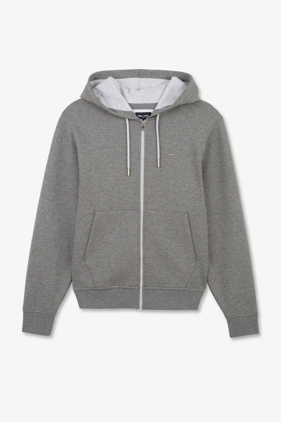 Eden Park Dark Grey Zip Sweatshirt With Hood | Sweatshirts