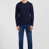 Eden Park Long Sleeved Navy Blue V Neck T-Shirt | T-Shirts