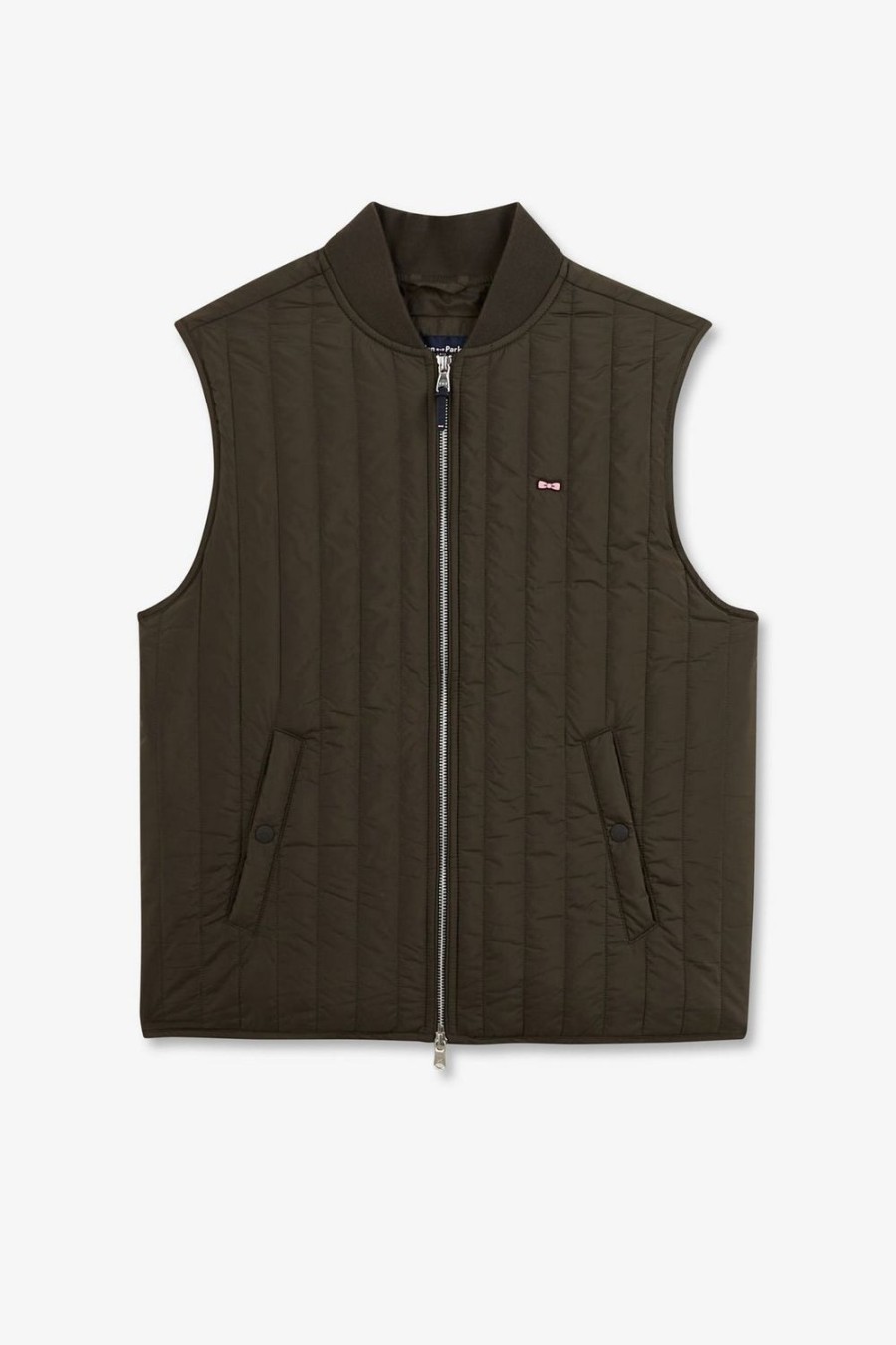 Eden Park Khaki Sleeveless Puffa Jacket | Coats