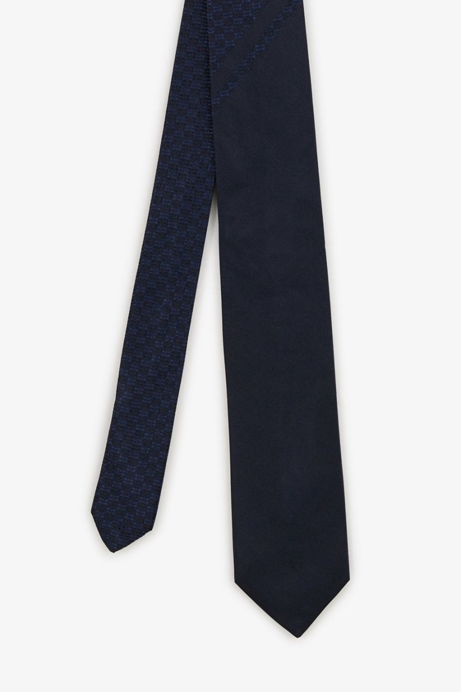 Eden Park Blue Tie With Micropatterned Two-Tone Bow Ties | Ties & Bow Ties