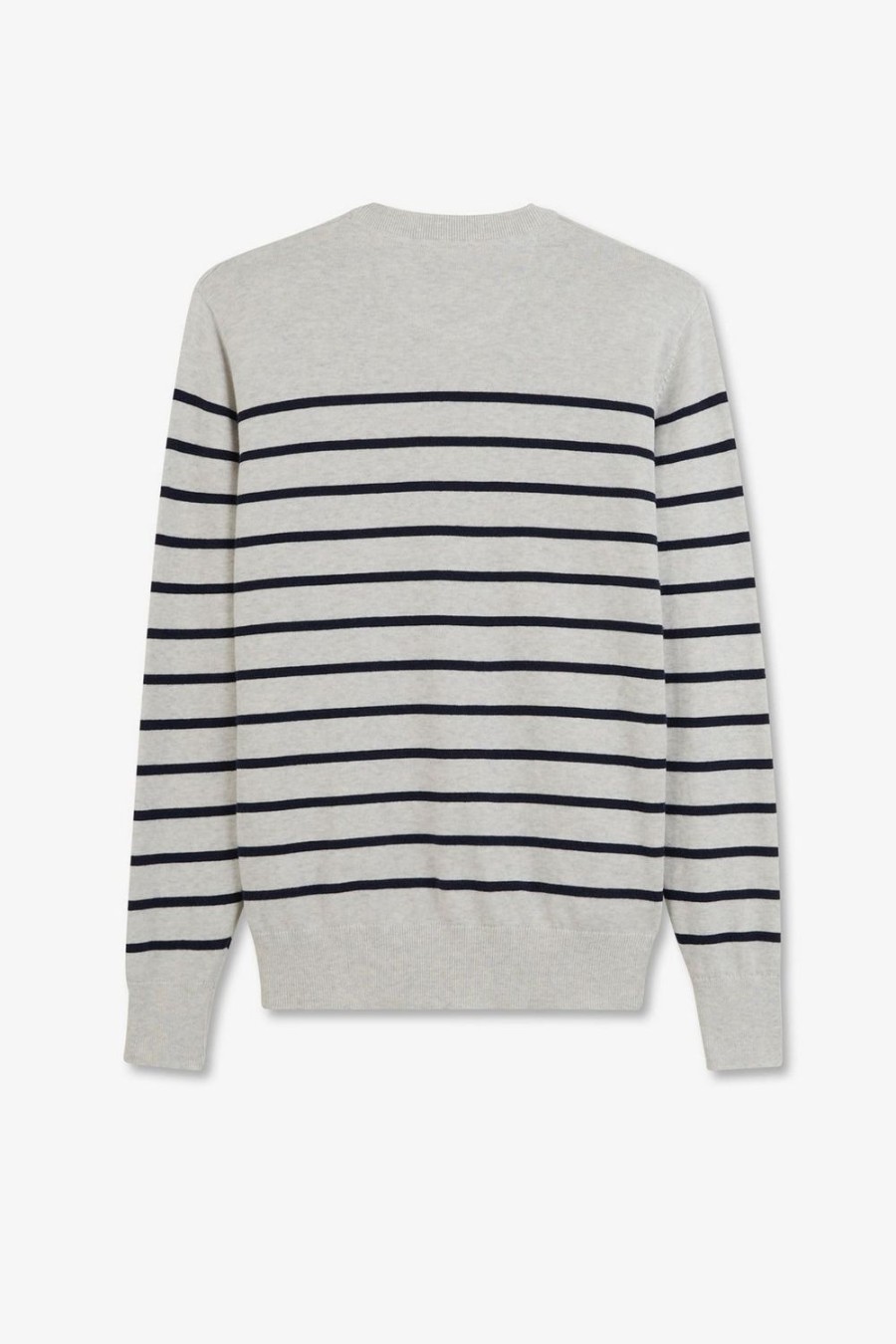 Eden Park Grey Striped Jumper | Sweaters