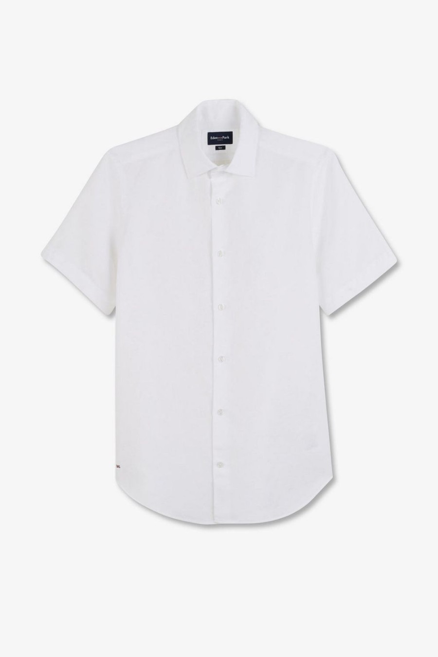 Eden Park White Shirt With Exclusive Floral Details | Short-Sleeved Shirts