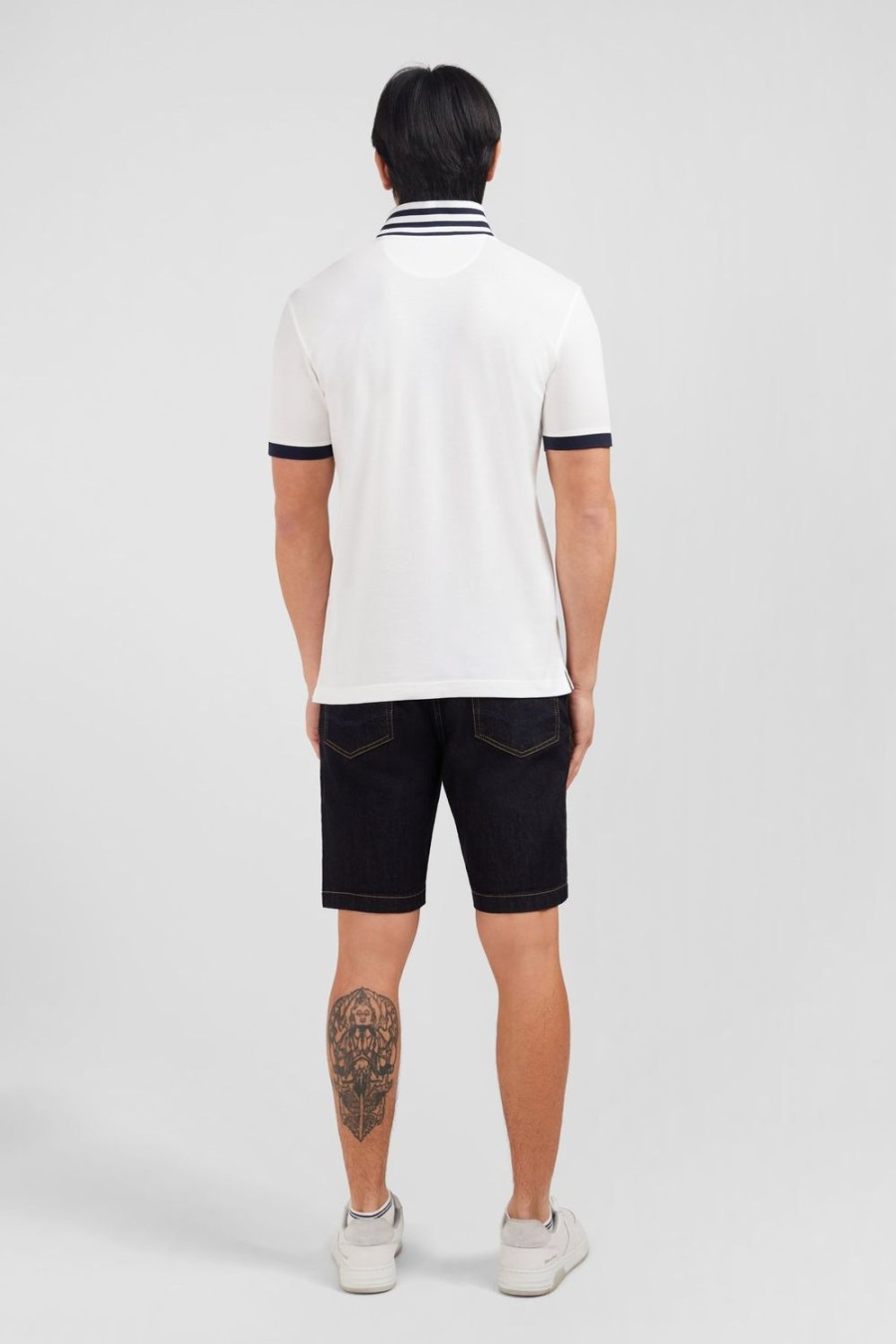 Eden Park White Pima Cotton Polo With Contrasting Accents | Polos