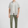 Eden Park Khaki Striped Shirt | Short-Sleeved Shirts