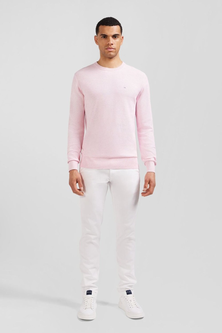 Eden Park Pink Jumper In Decorative Cable Knit | Sweaters