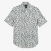 Eden Park Off-White Printed Cotton Shirt In Regular Cut | Short-Sleeved Shirts