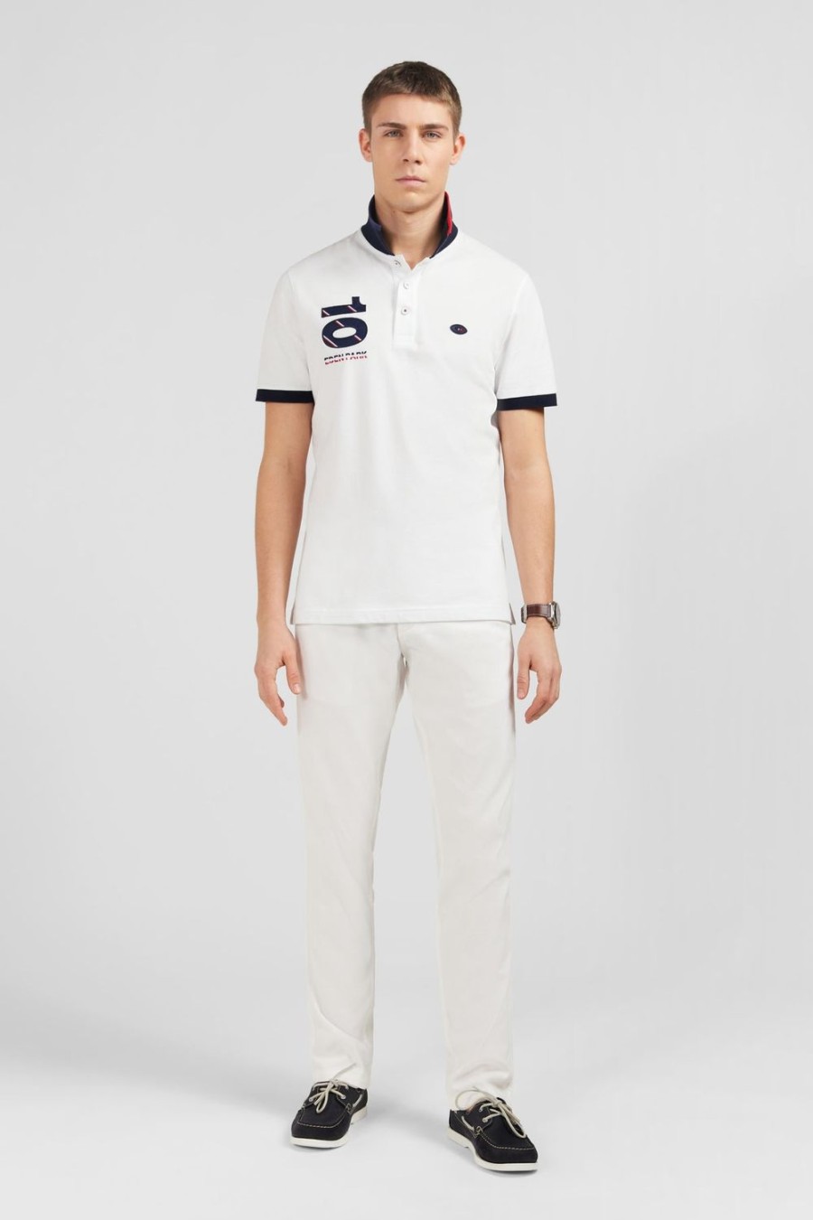 Eden Park White Short-Sleeved Xv De France Polo Shirt | Polos