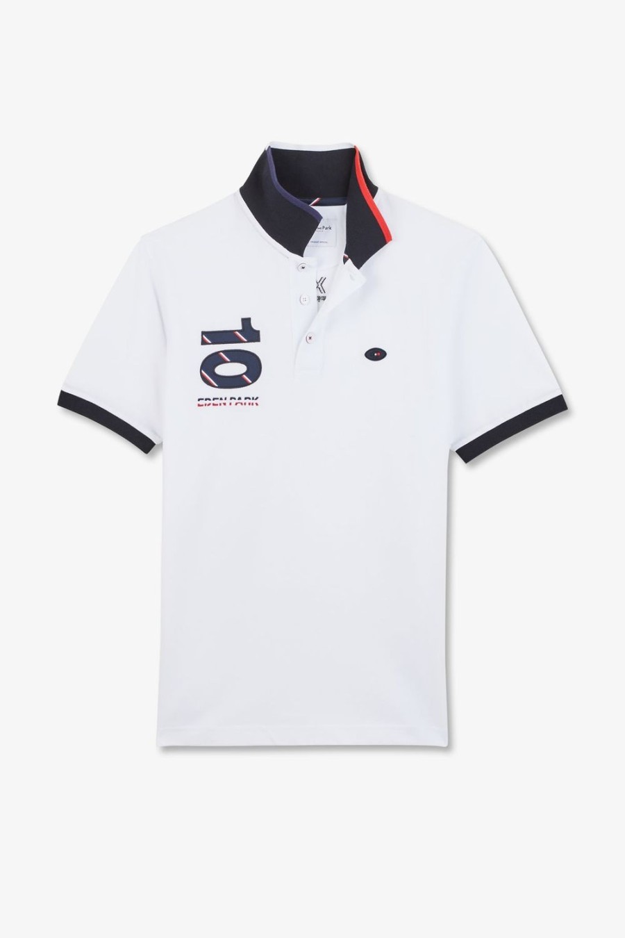 Eden Park White Short-Sleeved Xv De France Polo Shirt | Polos