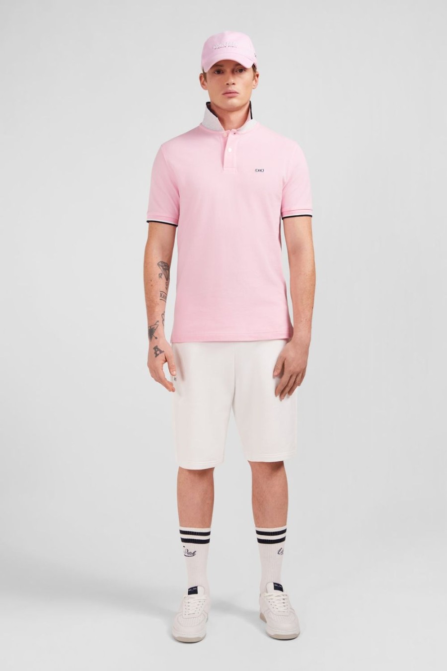 Eden Park Plain Pink Short-Sleeved Polo Shirt | Polos