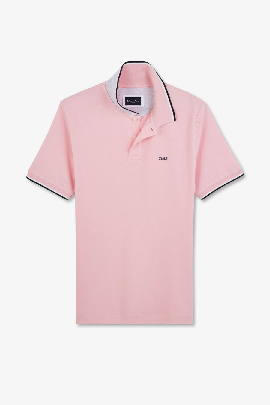 Eden Park Plain Pink Short-Sleeved Polo Shirt | Polos