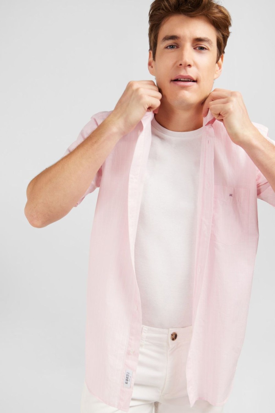 Eden Park Pink Striped Shirt | Short-Sleeved Shirts