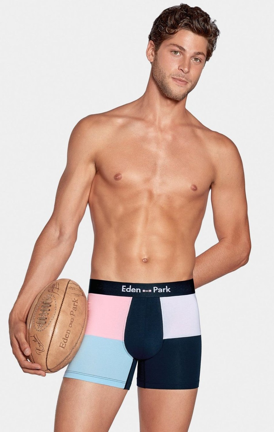 Eden Park Colorblock Navy, Pink, Blue, And White Boxers In Stretch Cotton | Underwear