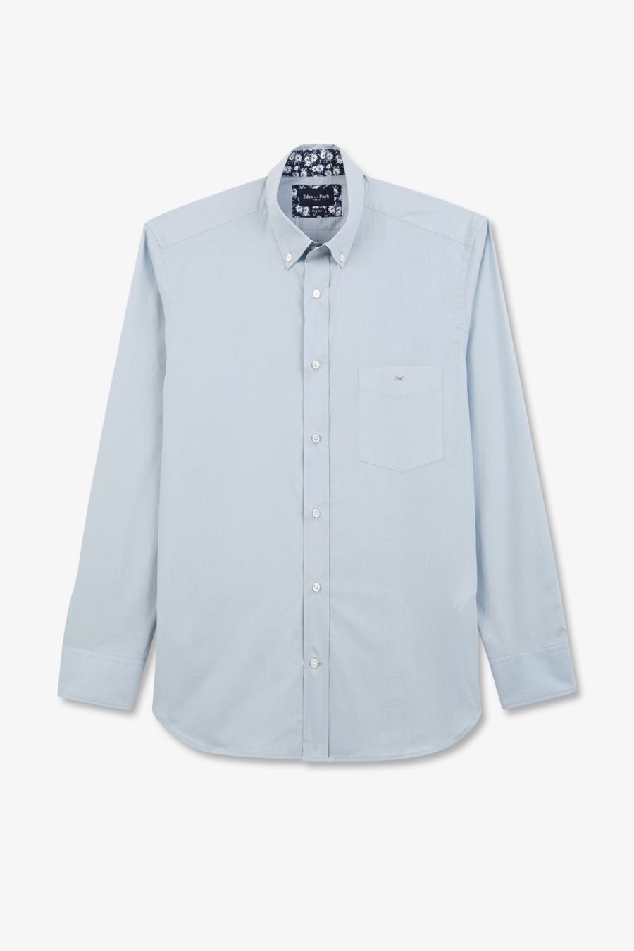 Eden Park Light Blue Shirt With Floral Elbow Patches | Shirts