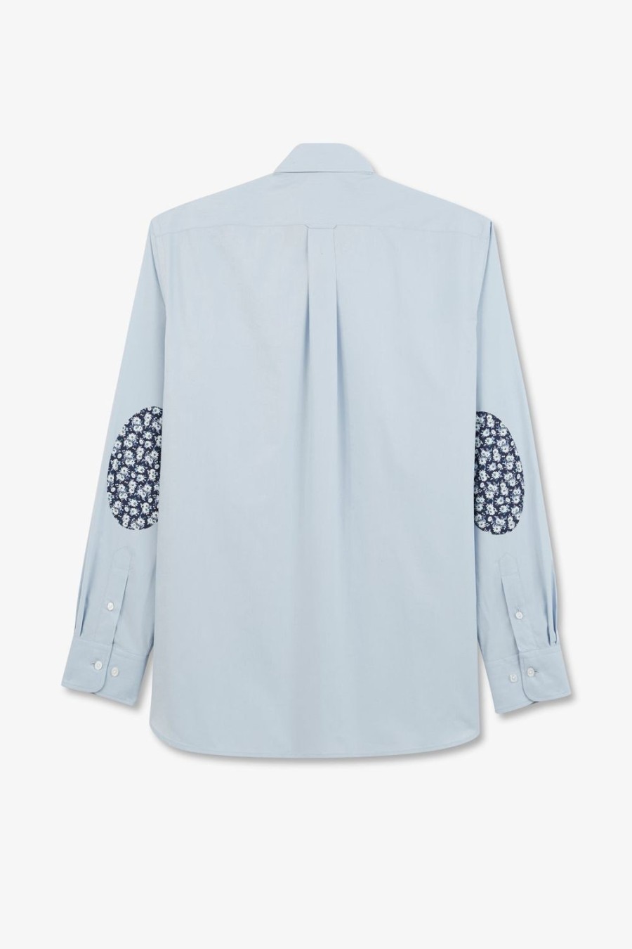 Eden Park Light Blue Shirt With Floral Elbow Patches | Shirts