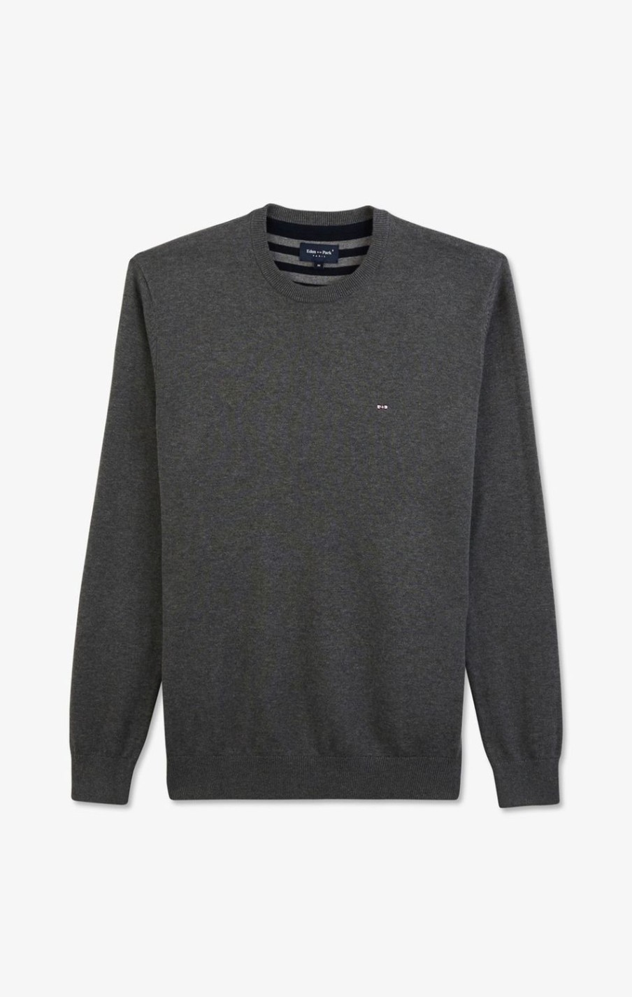 Eden Park Crew Grey Cotton Jumper | Sweaters