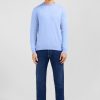 Eden Park Crew Light Blue Cotton Jumper | Sweaters