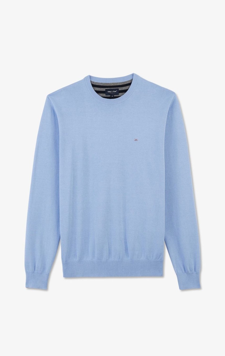 Eden Park Crew Light Blue Cotton Jumper | Sweaters