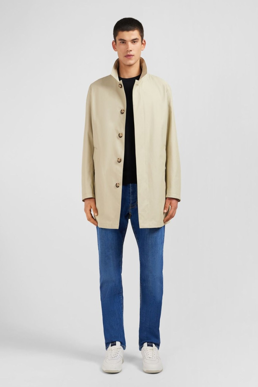 Eden Park Plain Beige Raincoat | Coats