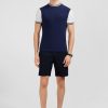 Eden Park Dark Blue Short-Sleeved Colour-Block T-Shirt | T-Shirts