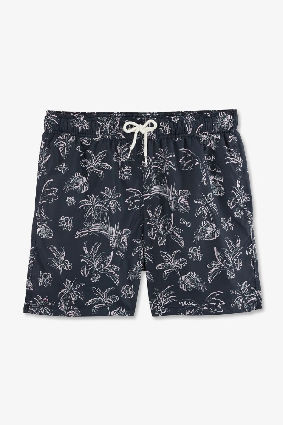 Eden Park Navy Blue Swim Shorts With Exclusive Leaves Print | Swimwear