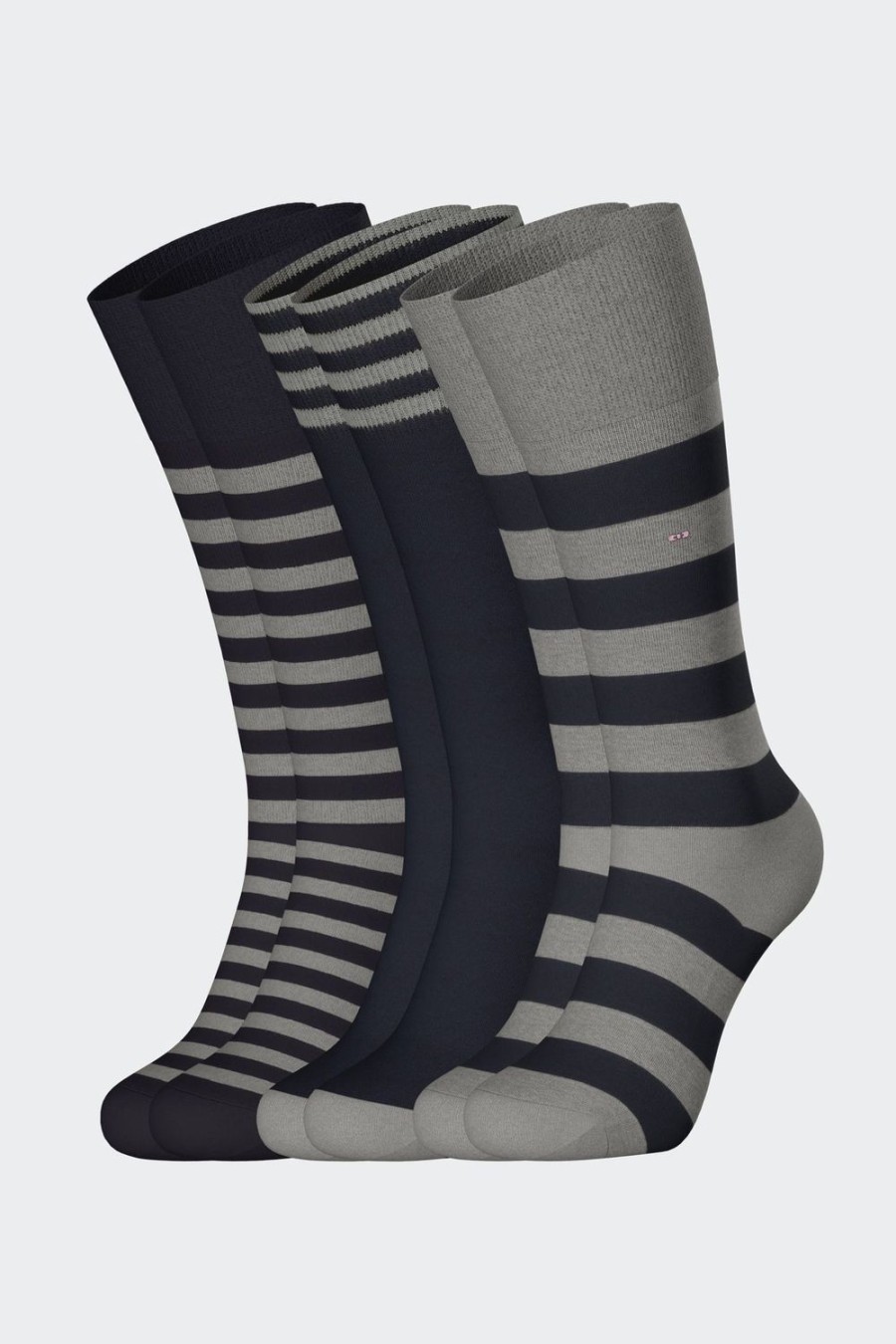 Eden Park Set Of 3 Pairs Of Striped Navy Socks In Stretch Cotton | Socks