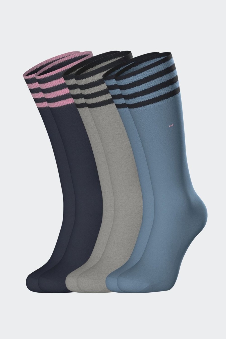 Eden Park Set Of 3 Pairs Of Stretch Cotton Socks With Ribbed Edges | Socks