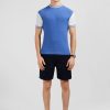 Eden Park Blue Short-Sleeved Colour-Block T-Shirt | T-Shirts