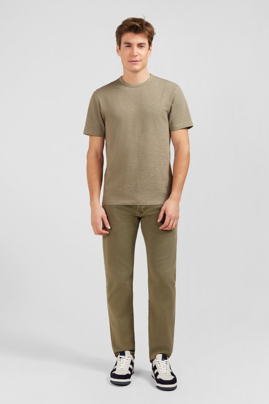 Eden Park Beige T-Shirt In Flamme Cotton | T-Shirts