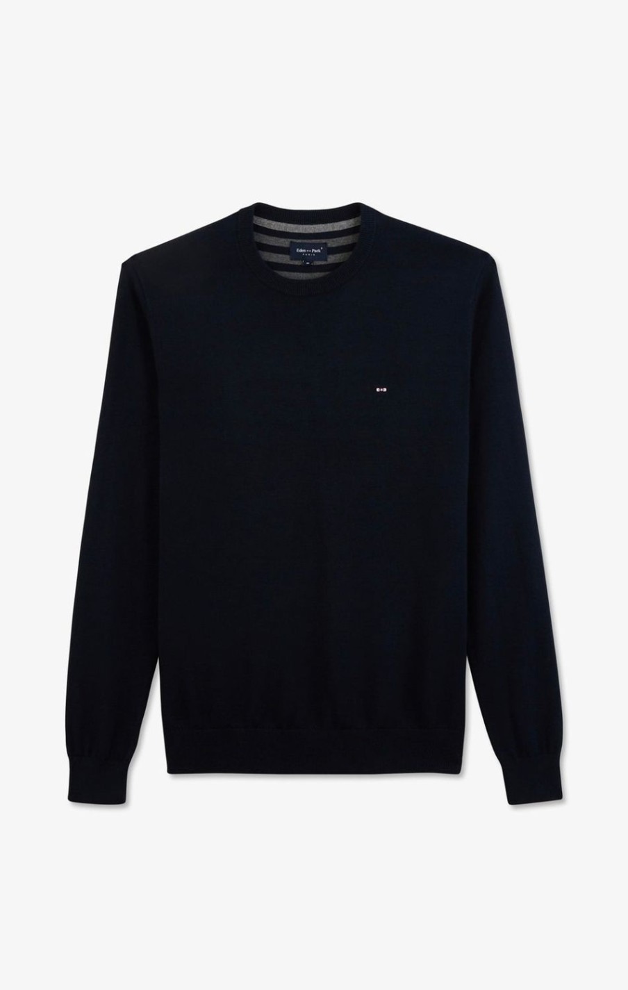 Eden Park Crew Navy Blue Cotton Jumper | Sweaters