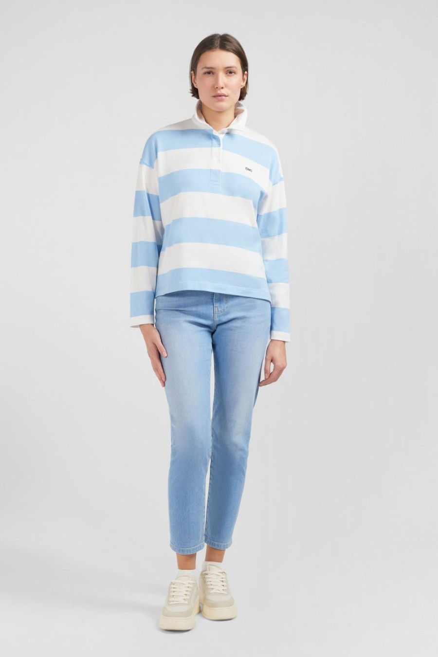 Eden Park Pima Cotton Blue Striped Rugby Shirt In Relaxed Fit | Rugby Shirts