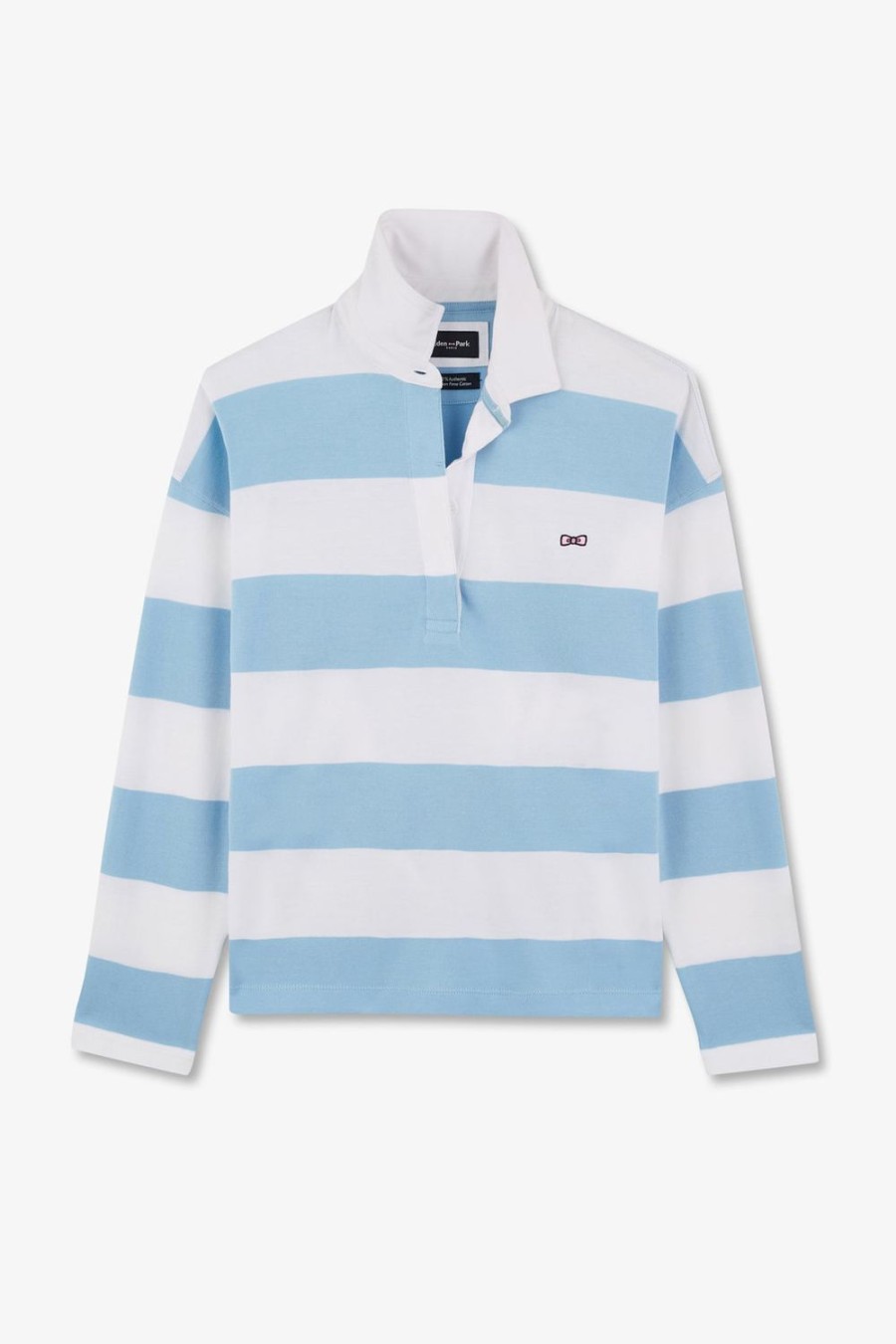 Eden Park Pima Cotton Blue Striped Rugby Shirt In Relaxed Fit | Rugby Shirts