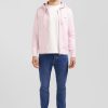 Eden Park Pink Fleece Zipped Hoodie With Bow Tie Embroidery | Sweatshirts