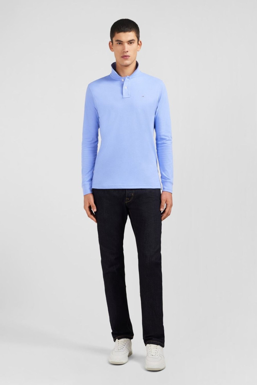 Eden Park Light Blue Cotton Polo With Contrasting Neck | Polos