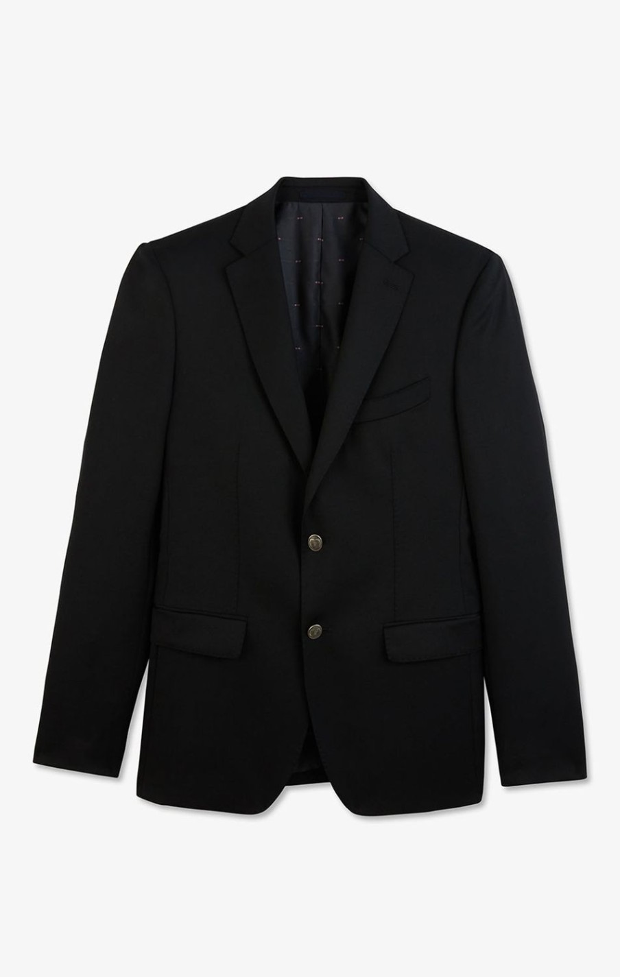 Eden Park Slim Fit Black 100% Wool Blazer | Jackets