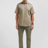 Eden Park Plain Khaki Shirt | Short-Sleeved Shirts