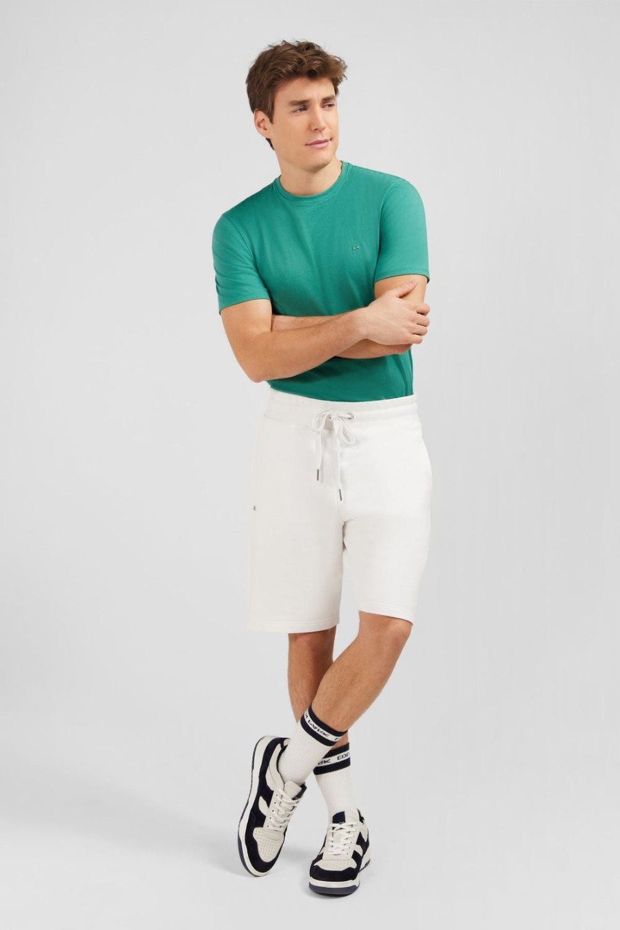 Eden Park White Bermuda Shorts With Elasticated Waist | Shorts & Bermudas