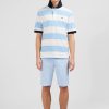 Eden Park Light Blue Striped Short-Sleeved Rugby Shirt | Rugby Shirts