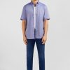 Eden Park Short Sleeved Navy Cotton Shirt | Short-Sleeved Shirts