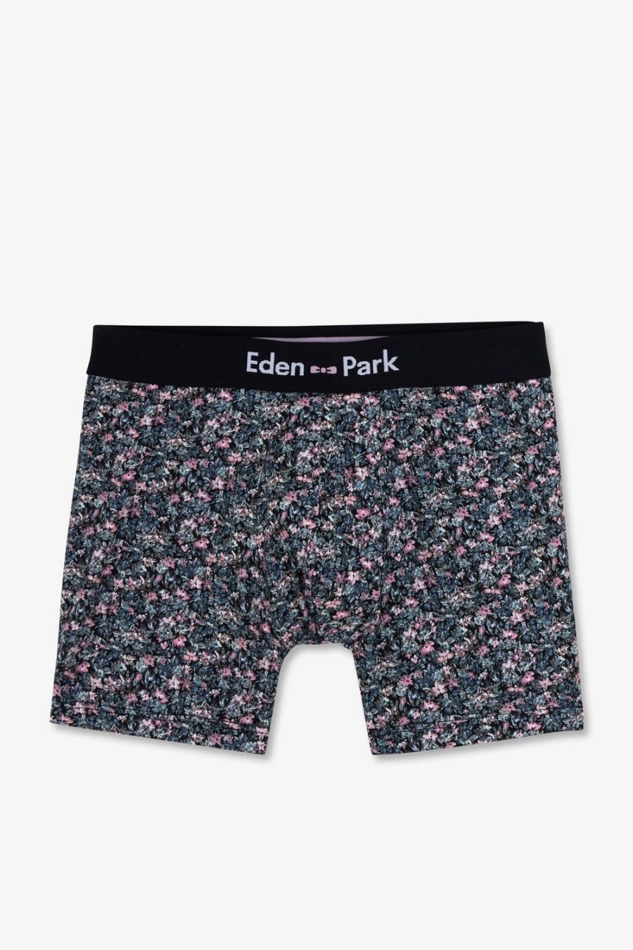 Eden Park Stretch Cotton Navy Boxers With Micro Floral Print | Underwear