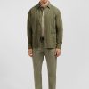 Eden Park Khaki Overshirt With Patch Pockets In Classic Cut | Coats