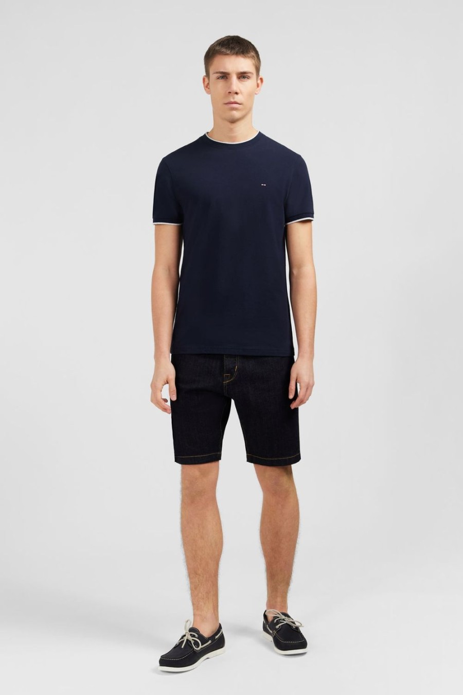 Eden Park Plain Dark Blue Short-Sleeved T-Shirt | T-Shirts