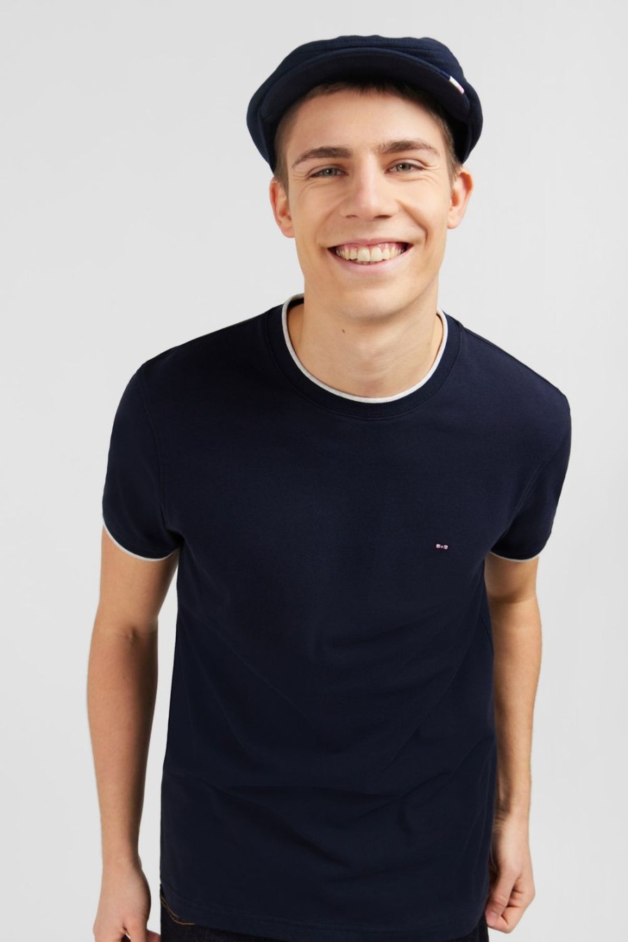 Eden Park Plain Dark Blue Short-Sleeved T-Shirt | T-Shirts