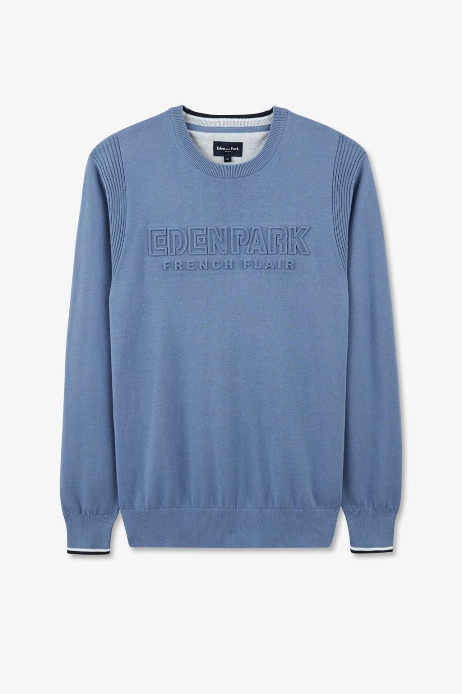 Eden Park Plain Blue Jumper | Sweaters