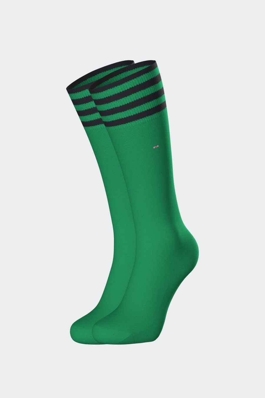 Eden Park Stretch Cotton Green Socks With Striped Edges | Socks