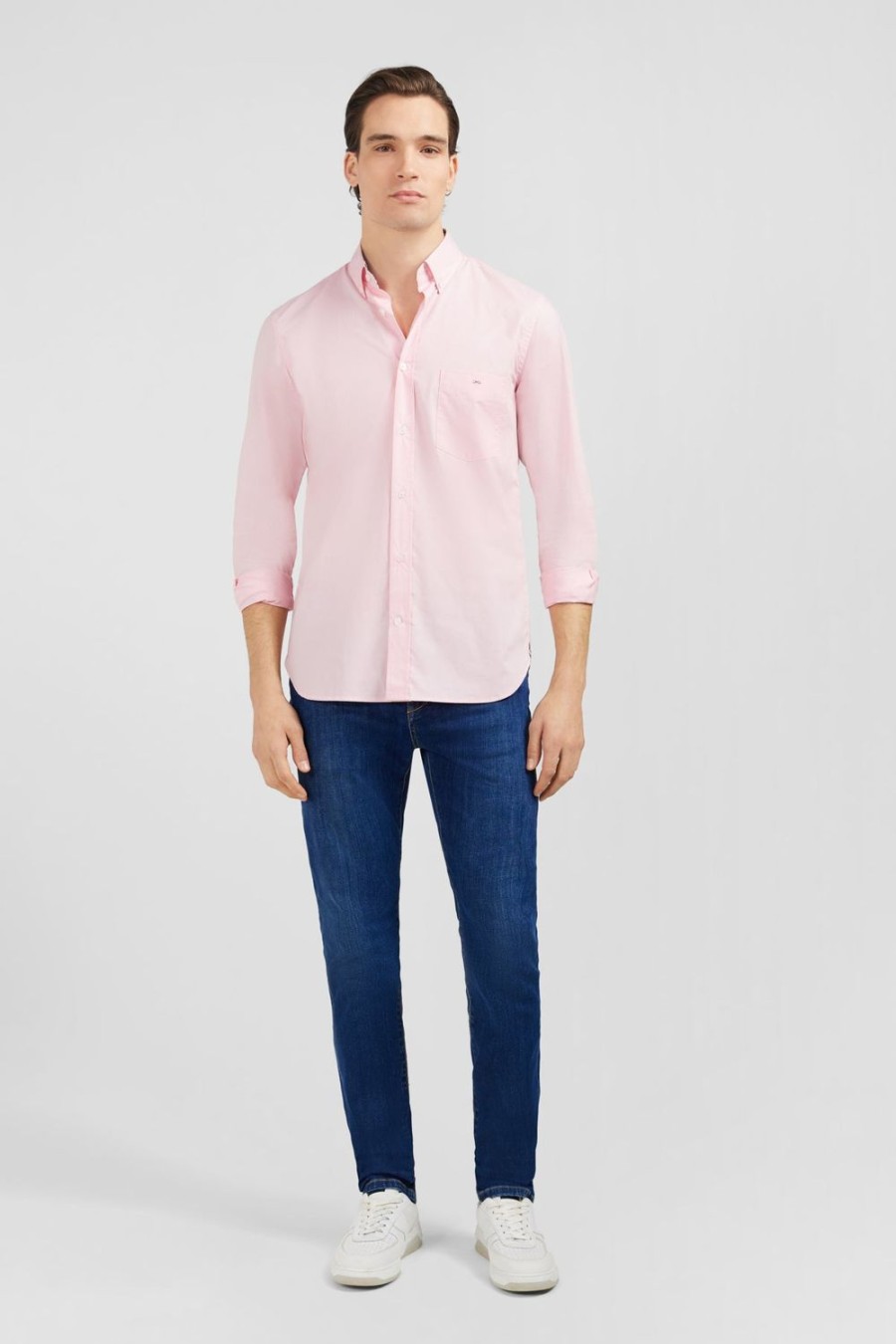 Eden Park Pink Shirt With Floral Elbow Patches | Shirts