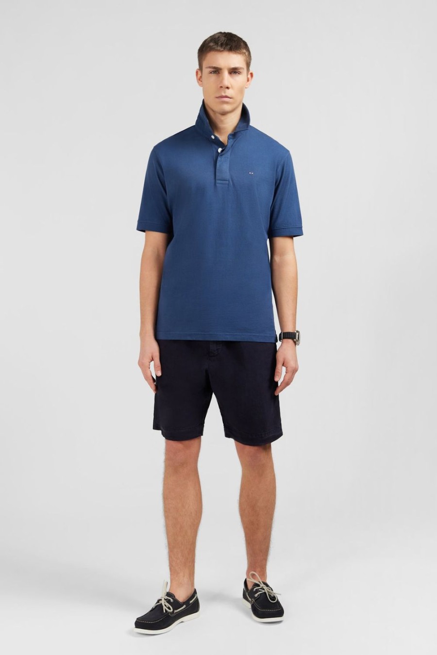 Eden Park Plain Dark Blue Jersey Polo Shirt | Rugby Shirts