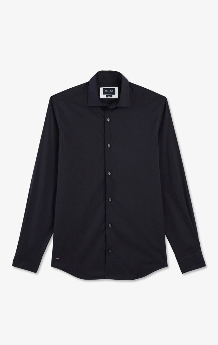 Eden Park Slim-Fit Navy Shirt In Stretch Poplin | Shirts